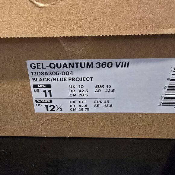 Asics Sportstyle Gel-Quantum 360 VIII Black Blue 1203A305 004 Mens Size 11 SHOES - Picture 10 of 10
